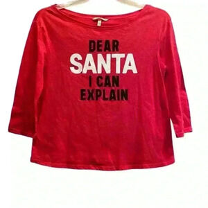 Victorias Secret Womens Size S/P “Dear Santa I Can Explain” 3/4 Sleeve Top